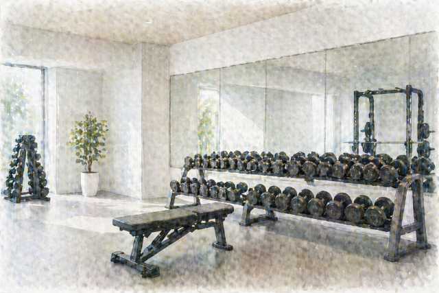watercolor-dumbbell-rack