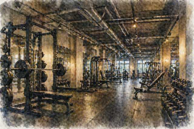 watercolor-industrial-gym